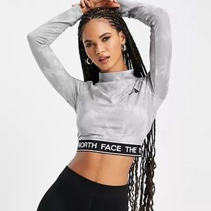 North Face Performance Crop top tie dye grey